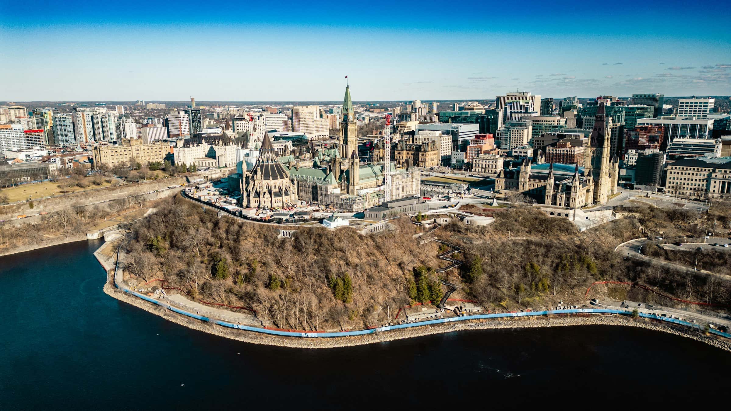 Parliament Hill above the Ottawa River